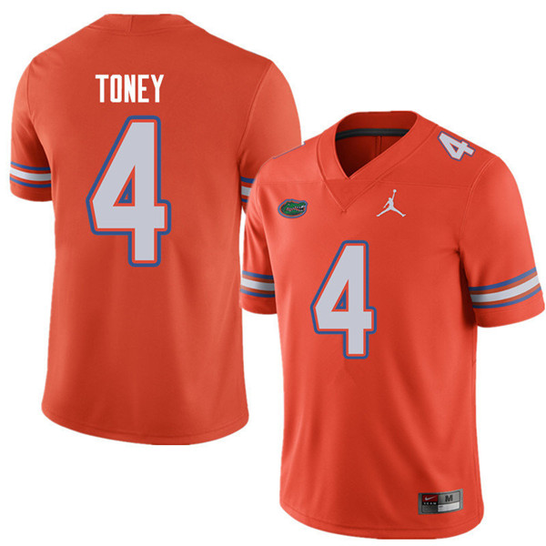 Jordan Brand Men #4 Kadarius Toney Florida Gators College Football Jerseys Sale-Orange - Click Image to Close